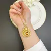 Nuevo Estilo Chino Antiguo Sha Collar de Oro Estilo Corte Retro Diamante Fulu Calabaza Cadena de Lana Moda Nacional Femenina Joyería de Yiwu