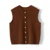 Chaleco casual de lana de siete puntos engrosado, corte holgado y cómodo, prenda exterior cálida, adecuado para otoño e invierno, top versátil para el día a día