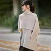 Chal de Capa 100% Lana Pura Ropa Exterior para Mujer Bufanda Tejida Cálida Oversize Estilo Perezoso Suéter Cárdigan Ropa Exterior de Moda