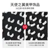 Acessórios para Nail Art Mini Asas Tridimensionais Asas de Anjo Decorações de Unha de Resina Preto e Branco 20 Peças