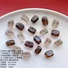 Cuentas de Cristal Natural, Cuentas Sueltas de Cristal de Té, Cuentas de Barril Facetadas Irregulares, Cuentas Individuales para Pulseras DIY, Accesorios de Cinco Elementos de Múltiples Gemas para Mujeres