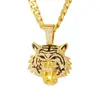 Pingente de Tigre Tridimensional Popular de Alta Qualidade Europeu e Americano Liga de Zinco Cheio de Diamantes Corrente Cubana Tendência Hip-Hop Joia Masculina