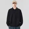 Sudadera tipo Polo para Hombre Otoño 2026 Nueva Ropa de Otoño e Invierno con Forro Polar y Cuello Camisero Camiseta de Manga Larga para Hombre