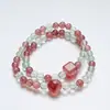 [Dulce como la Miel] Pulsera de Cristal de Fluorita Verde Natural para Mujer La Más Fácil de Combinar Pulsera de Cristal de Fresa Blanqueamiento de Gama Alta Venta al por Mayor