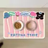 Jogo americano de animal de estimação fofo de desenho animado, absorvente e resistente ao desgaste, à prova de vazamentos, antiderrapante e à prova de respingos, ideal para gatos usarem como tapete de alimentação