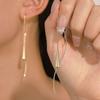 Europa e Estados Unidos transfronteiriços brincos de gota de água com borla longa acessórios de cabelo femininos design de nicho de luxo leve S curva linha de orelha brinco atacado