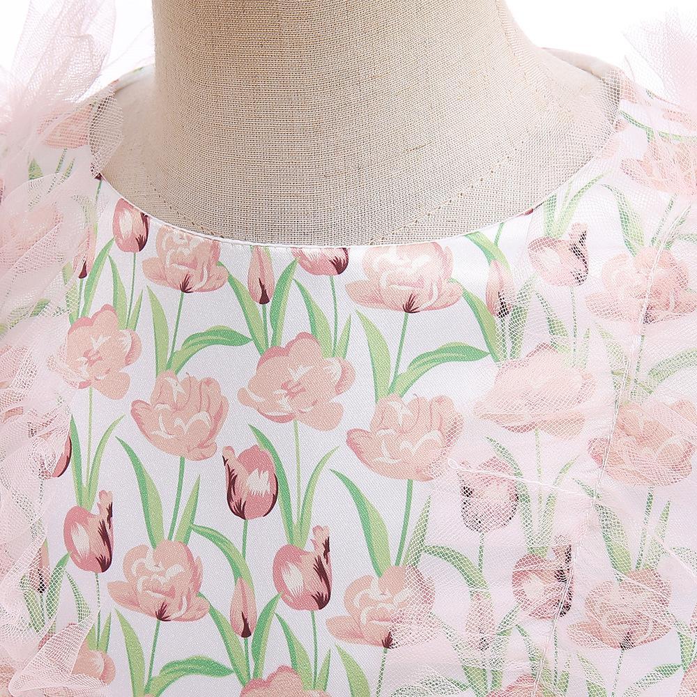 女童印花礼服裙