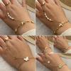 [Bingmeng] Nueva joyería europea y americana pulsera de dedo de mariposa de perlas personalidad pulsera de acero inoxidable B515