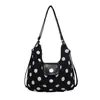 Bolsa de Lona con Lunares Estilo Coreano Transfronteriza, Nueva Bolso Cruzado de un Solo Hombro, Mochila Versátil de Moda de Gran Capacidad para Viajes