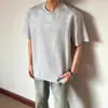 Camiseta Masculina Retro Americana Bordado Pomba da Paz "Tecido Romano" Manga Curta Larga Mostra Altura Pesada Versátil Solta Tendência