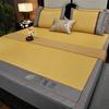 Novedad Esterilla de Ratán Hielo Hierba Mai Esterilla de Seda Hielo Sensación Fresca Dormir Desnudo Plegable Lavable Sombrero de Cama de Verano Juego de Tres Piezas Esterilla