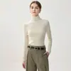Suéter de una sola pieza 100% cachemira pura para mujer, camiseta base ajustada de cuello alto, nuevo suéter de punto ajustado para invierno 2026