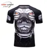 Nueva Camiseta de Manga Corta con Estampado Digital 3D de Otoño Patrón Animal Ropa Deportiva Ajustada Ropa de Fitness para Hombre