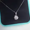 Collar Colgante de Plata de Ley S925 Diamante de Alto Carbono de 1 Quilate para Mujer Moda Clásico Colgante de Copo de Nieve Cadena para Clavícula Venta al por Mayor