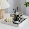 Color Tablero de Damas Entrada Sala de Estar Bandeja con Forma de Luna Taza de Agua Cuerda para Cabeza de Aromaterapia Bandeja Decorativa para Objetos Pequeños Bandeja Lunar