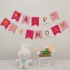 Bandera de feliz cumpleaños decoración de fiesta diseño de escena niño y niña de un año accesorios para fotos infantiles bandera colorida