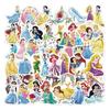50 Adesivos de filme mudo de princesa fofos Adesivos de mochila escolar Adesivos decorativos de desenho animado com isolamento