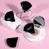 Esponja de Maquillaje de Terciopelo Cristalino Doble Cara con Forma de Abanico, Esponja para Polvos Sueltos, Polvos de Miel, Suave y Delicada