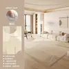 Alfombra para sala de estar, tapete para piso estilo sofá color crema, lavable, no necesita limpieza, lujo ligero, sensación de alta gama, libre de formaldehído, impermeable, resistente a las manchas, área grande
