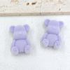 Cuentas de peluche de oso violento con flocado de colores, cuentas de agujero recto, cadena para teléfono móvil, material de cuentas acrílicas, accesorios de joyería