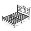Cama de Hierro, Cama de Princesa para Niños, Cama de Arte de Acero con Marco de Hierro para Dormitorio, Cama Doble para Apartamento de Alquiler, Cama Simple con Marco de Hierro Estilo Europeo