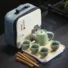 Juego de té de viaje portátil, juego de té Kung Fu, venta al por mayor, estilo japonés, taza exprés para exteriores, regalo de empresa para vacaciones