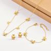 Collar de mariposa esmerilada con concha fresca y dulce, pendientes pequeños, pulsera de moda Joker, traje de acero inoxidable, venta al por mayor para mujeres