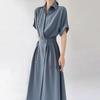 Vestido Europeo 2024 Nuevo Celebridad de Internet Temperamento Lujoso Ligero Adelgazante Moda Cintura Falda Midi Cintura Alta Adelgazante Mujeres