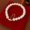 Pulseira Brilhante de Zircônia Pérola Gatinho Estilo Retro Literário Luxo Leve Toque de Alto Padrão Simples Moda Temperamento Versátil Joia de Mão Feminina
