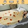Manta creativa transfronteriza de franela con estampado de burrito y pastel volador indio
