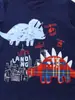 Traje de niño estilo europeo y americano verano nuevo traje de manga corta con cuello redondo lindo estampado pantalones cortos para niños traje de generación de cabello