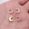 12X 8mm 0.36g liga multicolorida pingente de pulseira lua de óleo brincos colar DIY feito à mão