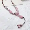 Colar de contas de cerâmica colorida Moda Retro Novo Estilo Chinês Personalidade Colar Longo Camada Dupla Colar Colar Avançado Atacado