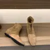 Botas Cortas Delgadas de Gamuza con Aumento Interior Botas Cortas Botas de Mujer Otoño e Invierno 2025 Botas Marrones Tobillo Botas Francesas Pequeñas Nude