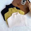 [Pronta Entrega Suéter de Tricô Meia-Gola para Bebê Menina Novo Outono e Inverno 2025 Roupas para Bebê Menina Barra em Cogumelo Versátil e Estiloso