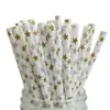 Série Estilo Havaiano Criativo Canudo de Papel Colorido Descartável para Bebida de Suco Canudo de Papel Festa Sobremesa Tubo Decorativo