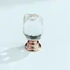 Venta al por mayor de fábrica mango de cristal rosa para cajón de mueble, armario, gabinete, puerta de gabinete, tirador de hardware de un solo agujero Amazon