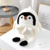 Chapéu Infantil de Pinguim Desenho Animado para Pais e Filhos Chapéu com Proteção para Orelhas Super Fofo Chapéu de Inverno Espessado Forrado com Lã Outono e Inverno