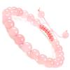 Pulseira Tecida de Cristal Rosa Colorido Pedra Onate Natural Ajustável Pulseira Tecida de Corda com Contas Joia de Pulseira