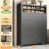 Zapatero de acero para uso doméstico, independiente, multicapa, zapatero a prueba de polvo para entrada, almacenamiento de gran capacidad con gabinete de almacenamiento de puerta abatible