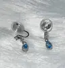 Brincos de Gota d'Água Azul Claro Design de Nicho Exquisitos Novo Estilo 2025 Luxo Acessível de Alta Qualidade Estilo Frio Tendência do Instagram