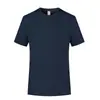 Camiseta de trabajo de verano de cuello redondo de secado rápido con estampado de logo, ropa de manga corta para fitness, deportes, running y actividades de team-building