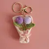 Dulce Colgante de Ramo Tejido a Mano, Elaborado Adorno de Ramo de Flores de Ganchillo de Hilo, Encanto Creativo de Bolso de Flores Hecho a Mano
