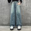 Calças jeans novas para meninas primavera 2025, calças largas bordadas para crianças, calças compridas casuais para meninas, roupas de primavera