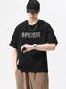 Camiseta de Manga Corta para Hombre Verano 2025 Tendencia Ins Estampado de Letras Moderno Cuello Redondo Deportivo Casual Holgado Tops de Media Manga para Hombre