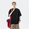Camiseta de Manga Corta con Media Cremallera de Uso Rudo Nueva para Verano 2026 para Adolescentes, Top Holgado de Cuello Redondo para Hombres, Top de Moda para Jóvenes Adultos