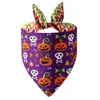 Exclusivo transfronterizo para fabricantes para vender en stock toalla para saliva de perro bufanda para perro suministros para mascotas toalla triangular para mascotas de Halloween
