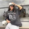 Camiseta Oversize Lavada Vintage de Manga Curta Estilo Americano Tendência para Homens e Mulheres, Top Retro de Verão de Alta Qualidade com Estampa de Gato