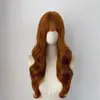 AliExpress Nueva Peluca de Seda Mate para Mujer Flequillo al Aire Ola Grande Cabello Largo Rizado Red de Rosa Cobertura Completa de Cabeza En Stock