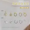 Enfeites de Nail Art de Natal Pilha de Metal Diamante Pérola Guirlanda de Árvore de Natal Liga de Diamante Enfeites de Unha 5 Peças
